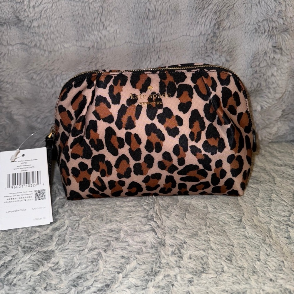 Kate Spade Leopard Print Cosmetic Bag